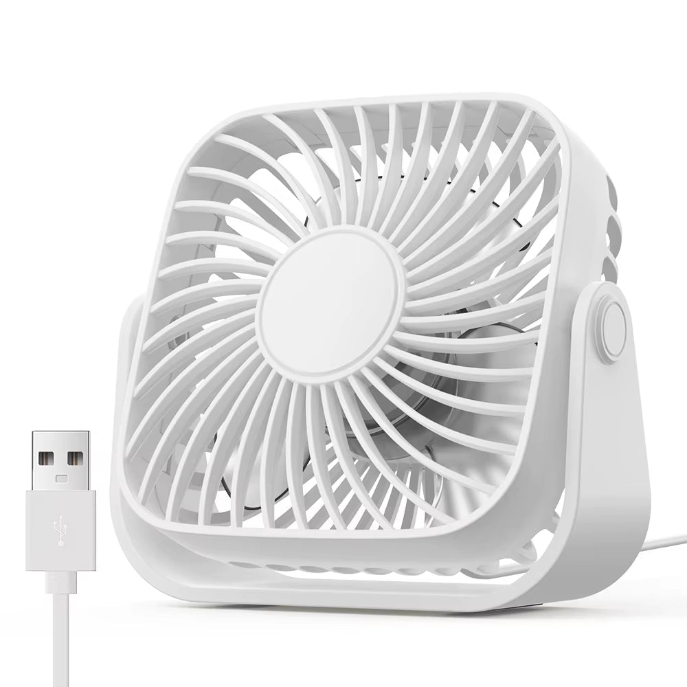 4Inch USB Mini Portable Fan for Camping,3 Speeds Quiet Desk Table Personal Fan,360°Adjustment Standing Fans for Room Home