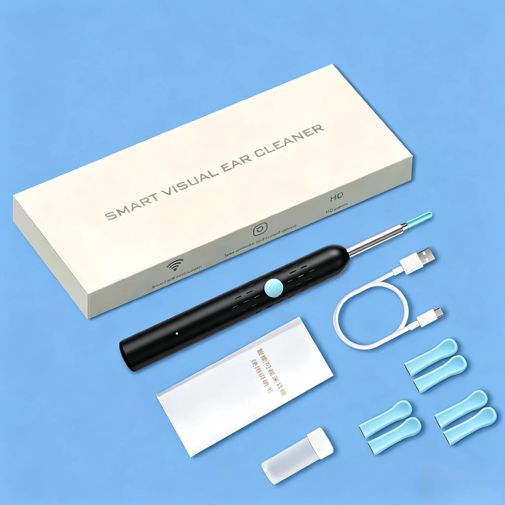 Wireless Visual Ear Cleaner with Camera Safe Ear Wax Removal Otoscope Kit with LED Light Silicone Tip Ear Cleaning Tool for Ho