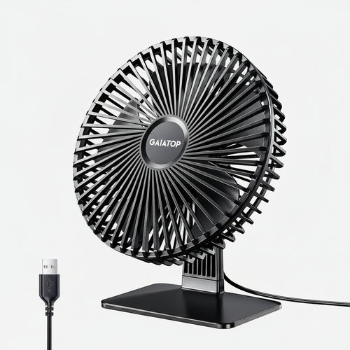 Desk Fan Portable USB Fan 90° Adjustable Cooling Fan Mute 3 Speed Adjustment Ultra Quiet Suitable for Home Desk Office