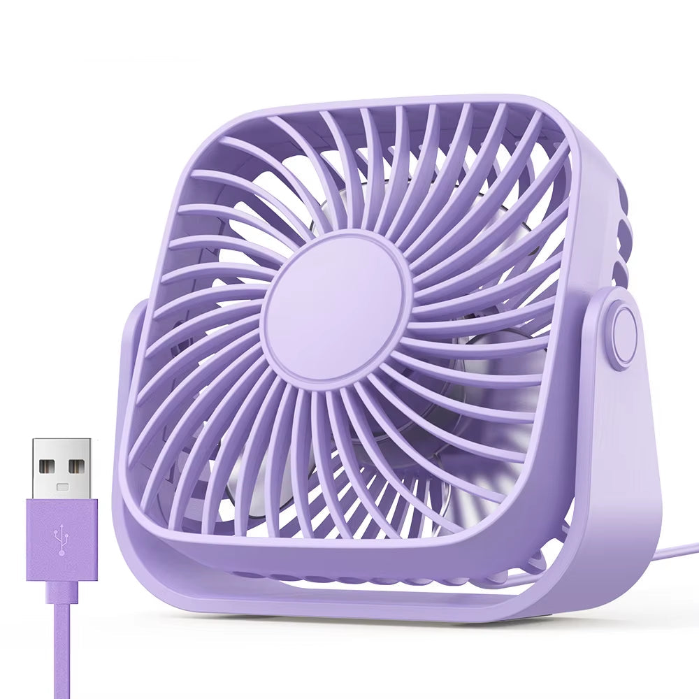 4Inch USB Mini Portable Fan for Camping,3 Speeds Quiet Desk Table Personal Fan,360°Adjustment Standing Fans for Room Home