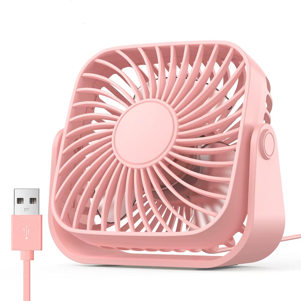 4Inch USB Mini Portable Fan for Camping,3 Speeds Quiet Desk Table Personal Fan,360°Adjustment Standing Fans for Room Home