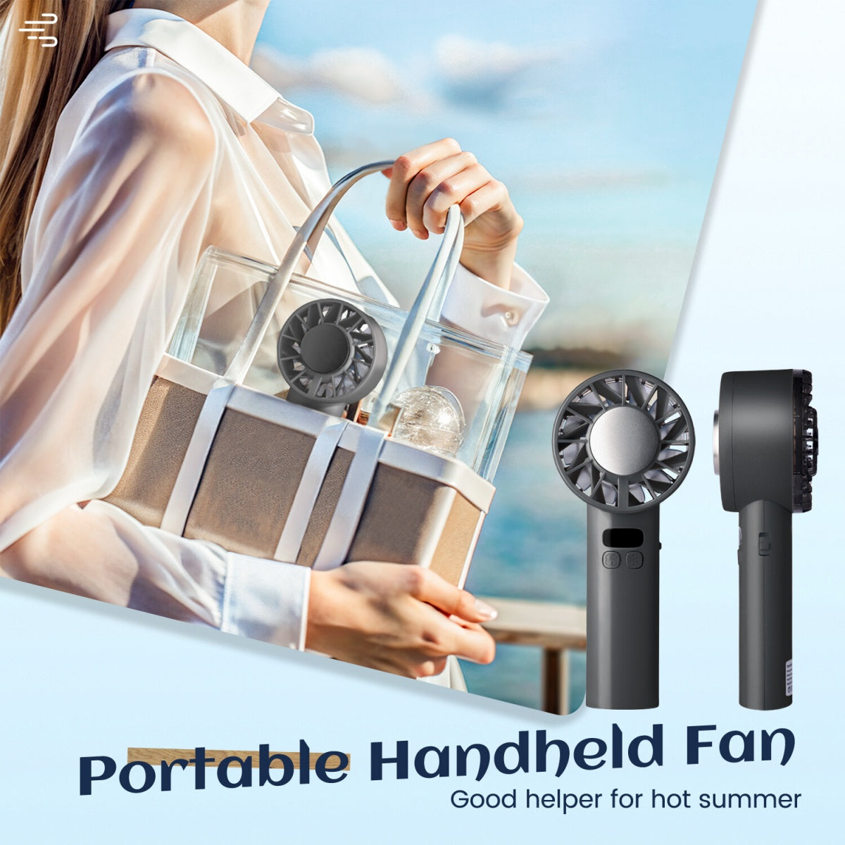 Handheld Portable Fan ,Speed Adjustable Turbo Mini Fans, 5000Mah Battery