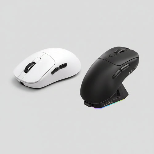 AJ179 PRO PAW3395 Lightweight Wired Wireless Mouse with Magnetic Charging Base Ergonomic Macro Gaming Mouse for PC Laptop