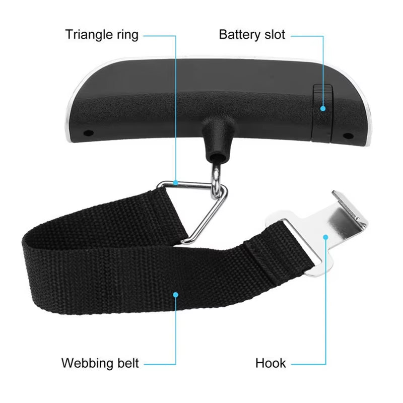 Portable Scale Digital LCD Display 110Lb/50Kg Electronic Luggage Hanging Suitcase Travel Weighs Baggage Bag Weight Balance Tools